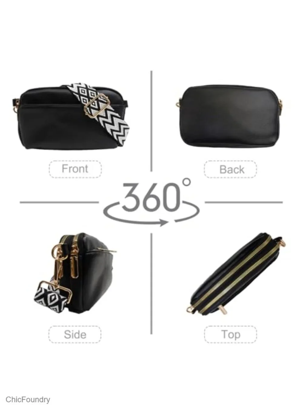 Mini Crossbody Bag Vegan Leather Sling Purse with Adjustable Strap